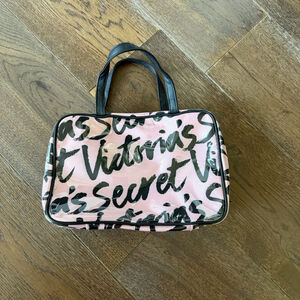 Victoria’s Secret Black Pink Foldable Travel Toiletry Bag Organizer Y2K McBling